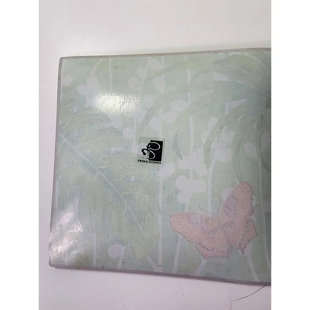 PRIMA DONNA Green Colorful Glass BUTTERFLY DRAGONFLY Dessert Trinket Ring Tray